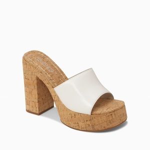 white Roc platform heels Cashew